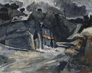 Paul Cezanne Paysage provencal, or Rochers a L'Estaque, or Masures sous la neige oil painting on canvas